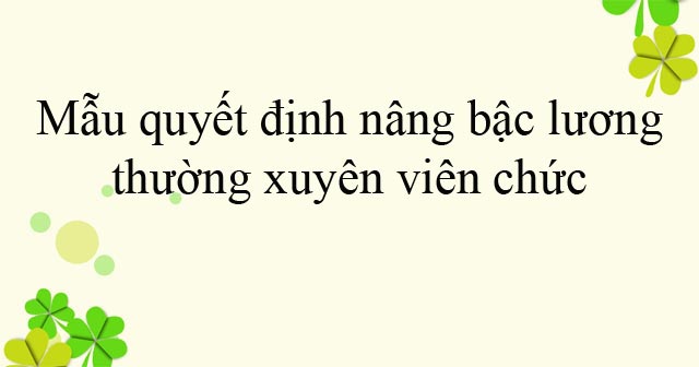 Thông báo về việc nâng lương năm 2021